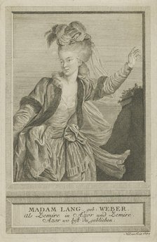 Aloisia Lange, née Weber (1760-1839) as Zemire , 1784. Creator: Nilson, Johann Esaias (1721-1788).