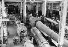 Navy Yard, U.S., Washington - 14 Inch Guns, Ready To Go To Proving Ground, 1917. Creator: Harris & Ewing.