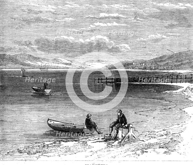 Salmon-fishing on the River Tay: watching, 1862. Creator: Unknown.