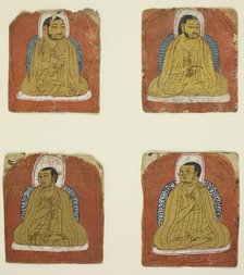 Four Miniature inscribed portraits of four Lamas, 14th century. Creator: Unknown.