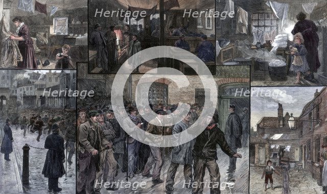 Distress in the East End of London, 1886.Artist: Charles Joseph Staniland