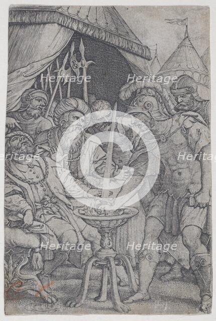 Mucius Scaevola and Porsenna, from Roman Heroes, 1535., 1535. Creator: Georg Pencz.