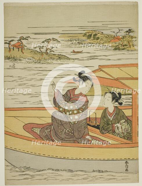 Two Beauties in a Boat, c. 1768. Creator: Suzuki Harunobu.