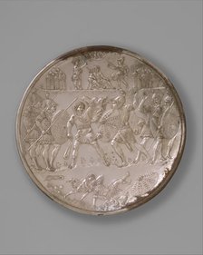 Plate with the Battle of David and Goliath, Byzantine, 629-30. Creator: Unknown.