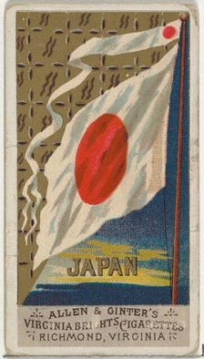 Japan, from Flags of All Nations, Series 1 (N9) for Allen & Ginter Cigarettes Brands, 1887. Creator: Allen & Ginter.