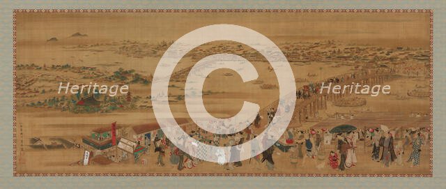 Ryogoku Bridge, Edo period, early 19th century. Creator: Utagawa Toyoharu.