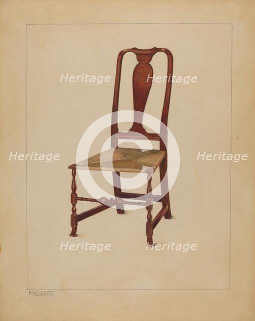 Side Chair (one of a pair), c. 1936. Creator: Francisco Alvarez.