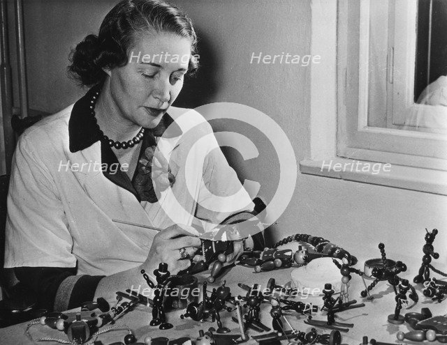 Wooden toys being finished in Vienna, Austria, bound for America, 1952. Artist: Unknown