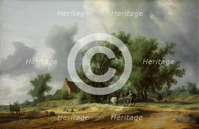 Road in the Dunes with a Carriage. Artist: Ruisdael, Salomon Jacobsz, van (1600/3-1670)