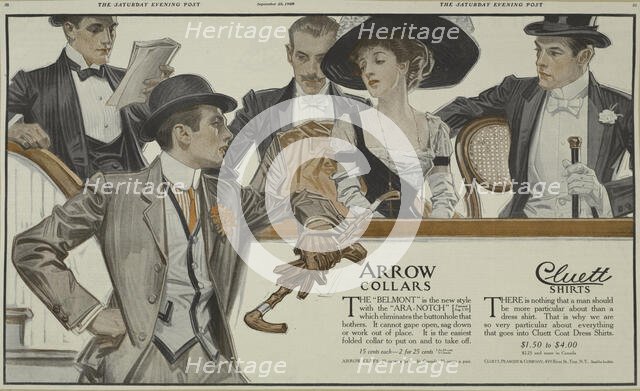 Arrow collars, Cluett shirts, c1909-09-25. Creator: Unknown.