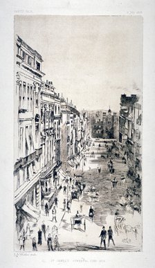 View of St James's Street, Westminster, London, c1878(?).                                            Artist: Whistler