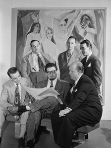Portrait of Johnny Richards, Eddie Sauter, Ralph Burns, Neal...Museum of Modern Art, N.Y., 1947. Creator: William Paul Gottlieb.