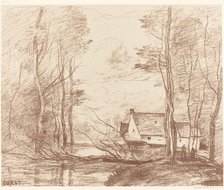 The Mill of Cuincy, near Douai (Le Moulin de Cuincy, pres Douai), 1871. Creator: Jean-Baptiste-Camille Corot.