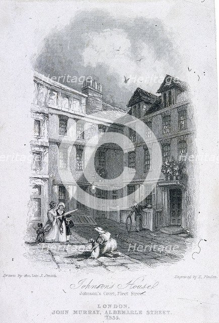 Johnson's Court, Fleet Street, London, 1835. Artist: Edward Francis Finden