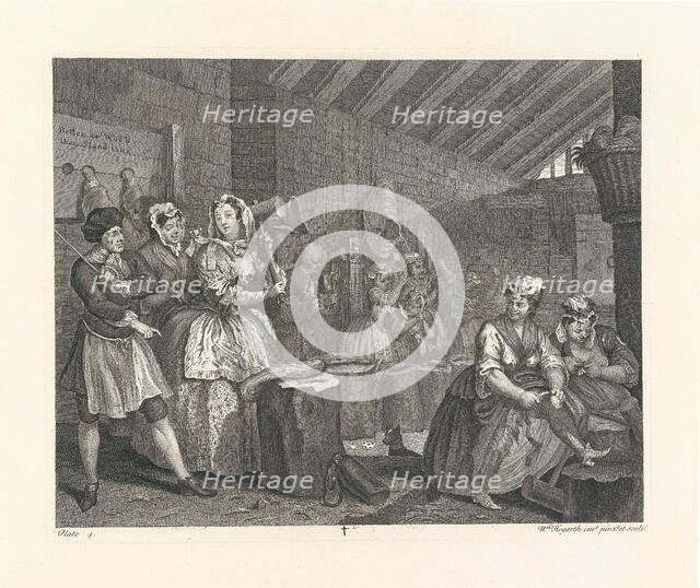 A Harlot's Progress. Plate 4: Moll beats hemp in Bridewell Prison, 1732. Creator: Hogarth, William (1697-1764).