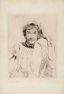 Portrait of the painter James Abbott McNeill Whistler (1834-1903), 1897. Creator: Helleu, Paul César (1859-1927).