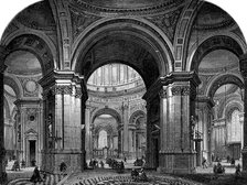Interior of St Paul's Cathedral, London, second design, 17th century (1882). Artist: Unknown