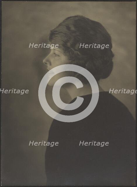 Portrait of a Woman from the Side, 1907-1943. Creator: Louis Fleckenstein.