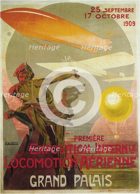 The first Salon de la locomotion aérienne, 1909. Artist: Montaut, Ernest (1879-1909)