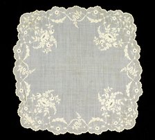 Handkerchief, French, 1850-70. Creator: Unknown.