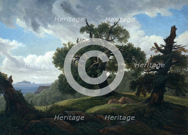 Memory of a Wooded Island in the Baltic Sea (Oak trees by the Sea), 1835. Artist: Carus, Carl Gustav (1789-1869)