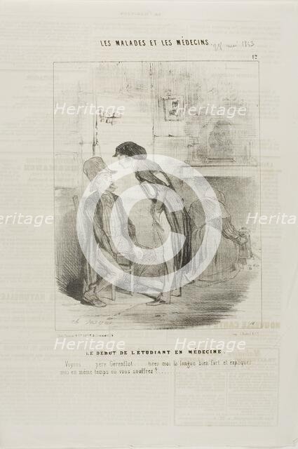 A Medical Student Starting Out (plate 12), 1843. Creator: Charles Emile Jacque.