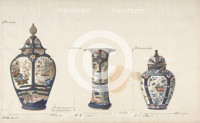 Design for Three Vases, ca. 1770-85. Creator: Anon.