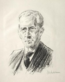 Arno Holz Mappe: Portrait Arno Holz, 1923. Creator: Max Liebermann (German, 1847-1935).