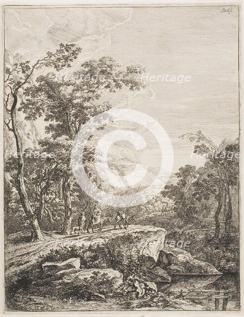 Upright Italian Landscapes: Woman on a Mule, n.d. Creator: Jan Dirksz Both.