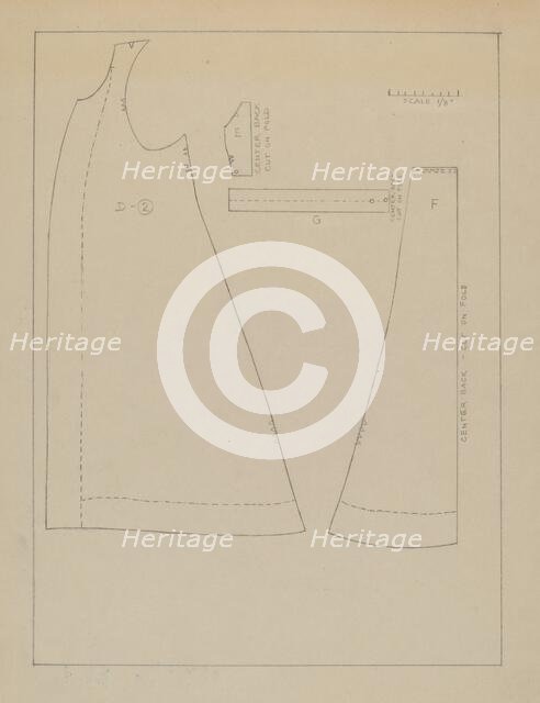 Woman's Coat (Pattern), c. 1937. Creator: Mina Greene.
