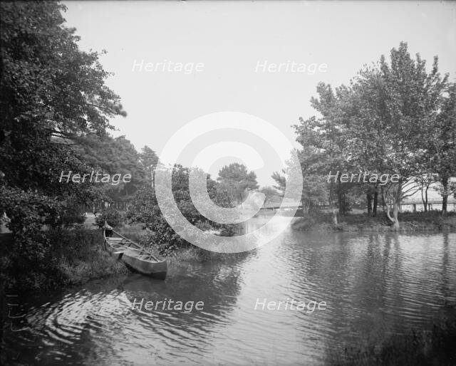 View on Sunset Lake, Asbury Park, N.J., between 1900 and 1910. Creator: Unknown.