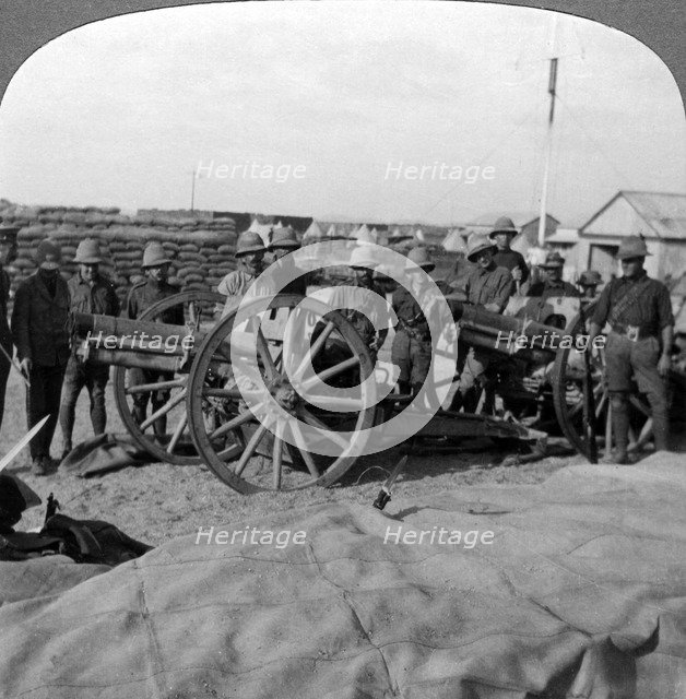 Guns and stores captured from the Turks, Palestine, World War I, 1915-1918.Artist: Realistic Travels Publishers
