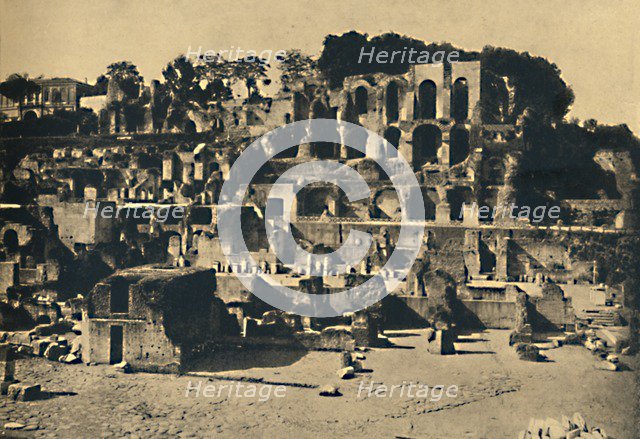 'Roma - The Ruins of the house of Caligula towering above the House of the Vestal Virgins', 1910. Artist: Unknown.