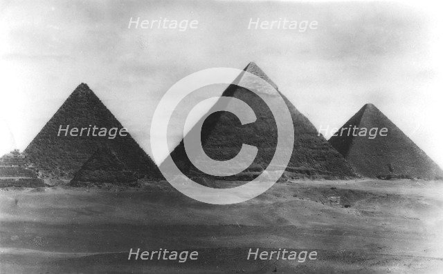 The Pyramids at Giza, Egypt, 1949. Artist: Unknown
