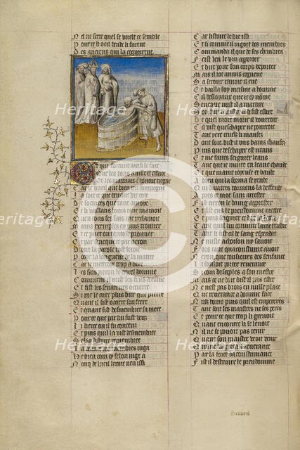 Emperor Nero Ordering Seneca's Veins Slashed; Roman de la Rose, about 1405. Creator: Unknown.