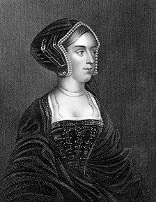 Anne Boleyn, second wife of Henry VIII, (19th century).Artist: Henry Thomas Ryall