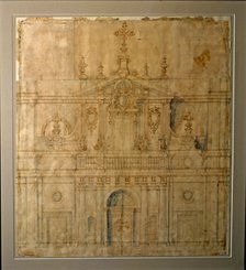 Plan of the façade of the Cathedral of Valladolid, work by Alberto Churriguera.