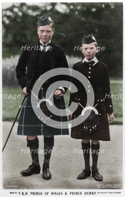 The Prince of Wales and Prince Henry, c1910(?). Artist: Ernest Brooks.