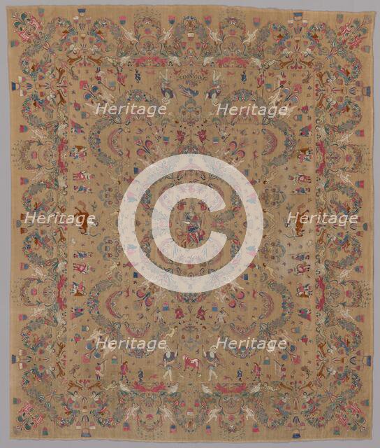 Embroidery with Allegorical and Mythological Motifs, South America, 1660s. Creator: Unknown.