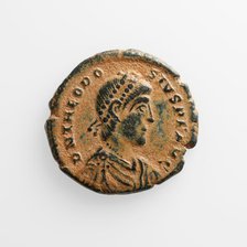 Coin with Theodosius I, A.D. 379-395. Creator: Unknown.