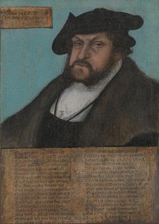 Johann I (1468-1532), the Constant, Elector of Saxony, 1532-33. Creator: Workshop of Lucas Cranach the Elder (German, Kronach 1472-1553 Weimar).