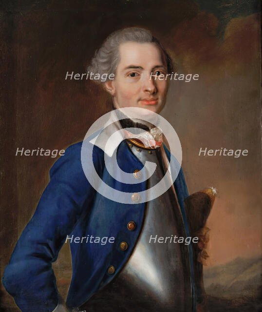 Officer portrait, (c1760s). Creator: Johan Henrik Scheffel.