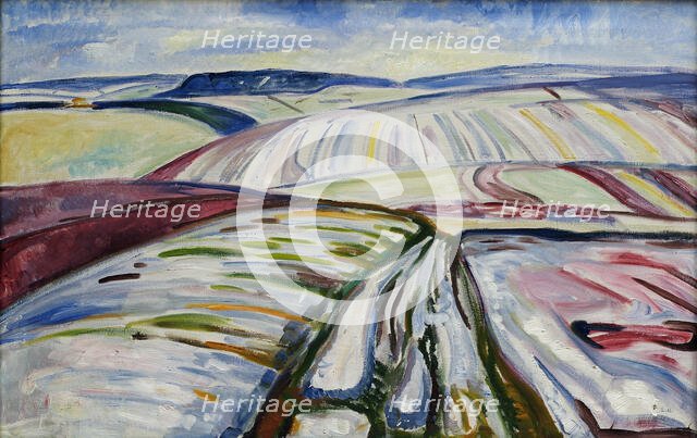 Field in Snow, 1907. Creator: Munch; Edvard (1863-1944).