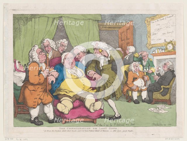 The Consultation, or Last Hope, June 30, 1808., June 30, 1808. Creator: Thomas Rowlandson.