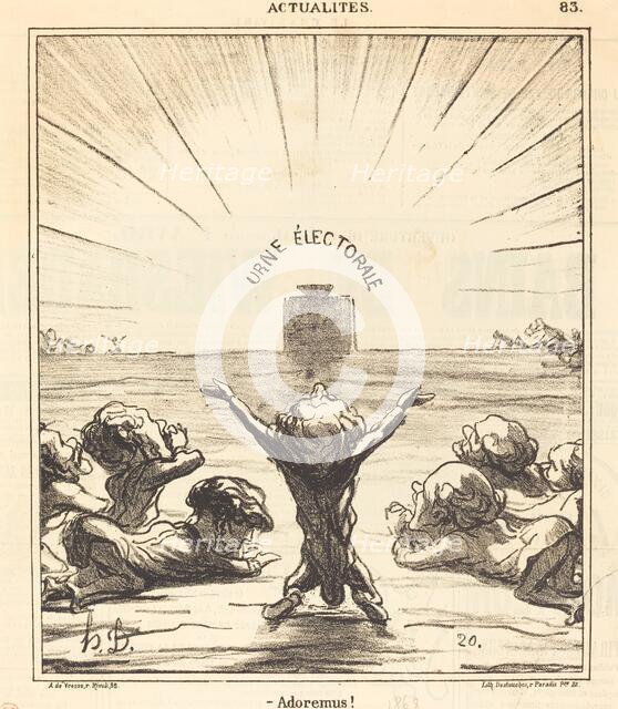 Adoremus!, 1869. Creator: Honore Daumier.