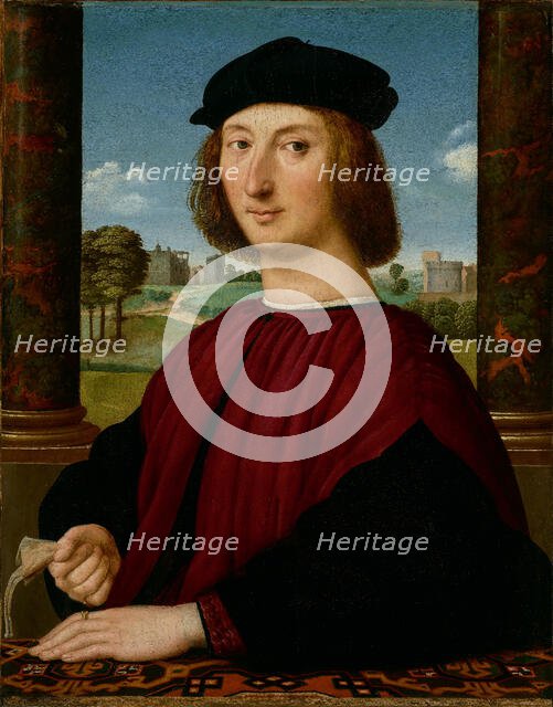 Portrait of a Young Man in Red, about 1505. Creator: Circle of Raphael (Raffaello Sanzio) (Italian, 1483-1520).
