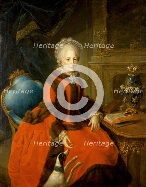 Princess Philippine Charlotte of Prussia (1716-1801), Duchess of Brunswick-Wolfenbüttel, 1770. Creator: Lisiewska; Anna Rosina (1713-1783).