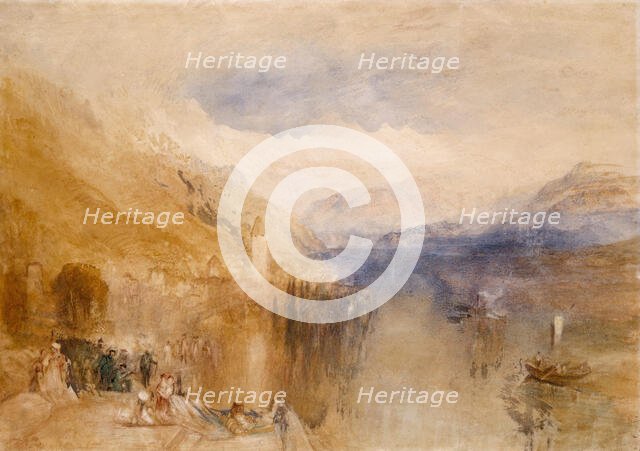 Oberhofen, Lake Thun, about 1848. Creator: JMW Turner.