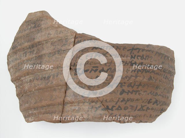 Ostrakon with a Letter from Thello, Coptic, 580-640. Creator: Unknown.