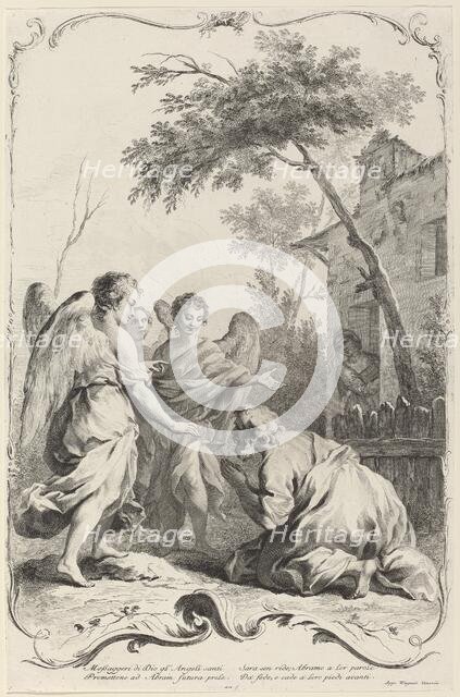 Abraham Kneeling before the Three Angels, c. 1745. Creator: Joseph Wagner.